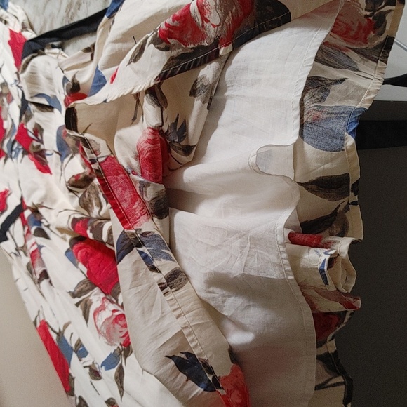 Frock Shop Party Dress Vintage Style Cream Red Roses Size L - Picture 14 of 16